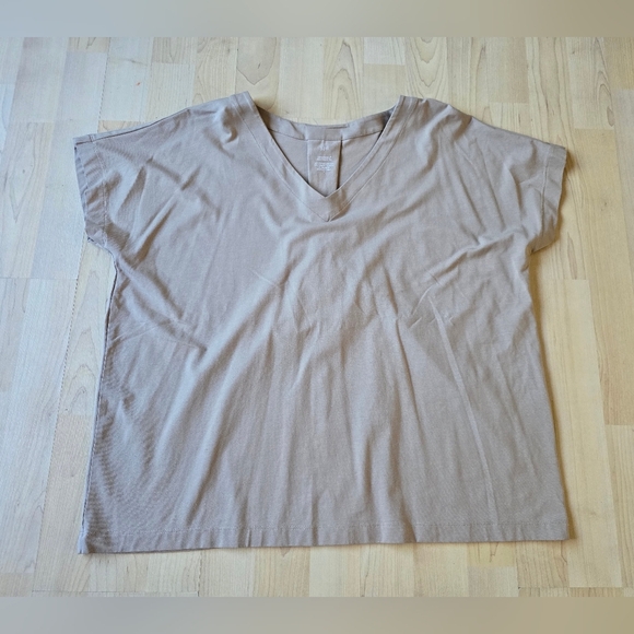 J.Jill Luxe Supima Pleat-back Tee Size Large - Picture 2 of 9